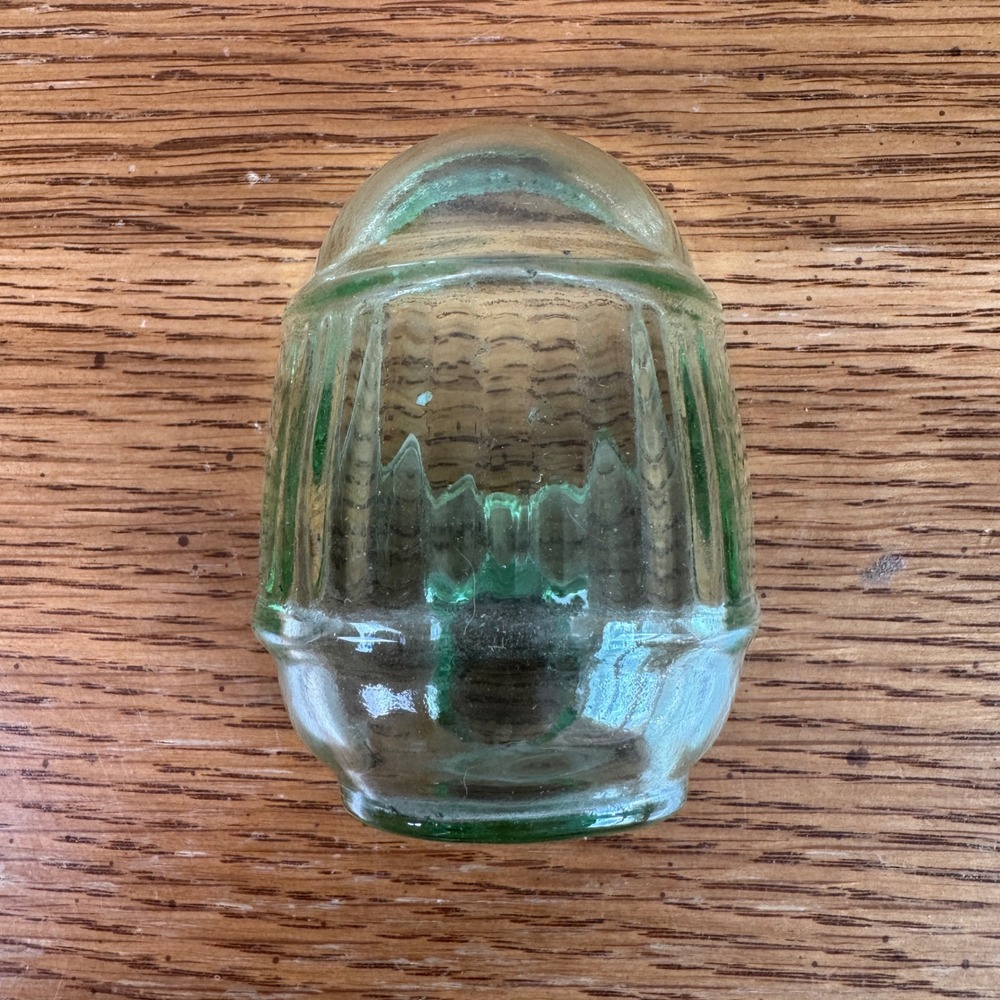 American Vintage Light Green Pressed Glass Cabinet Knob